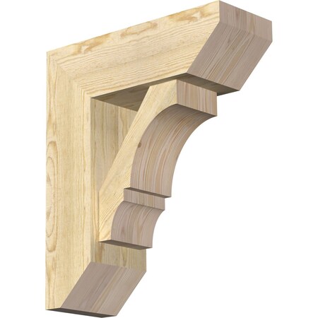 Ekena Millwork Balboa Slat Rough Sawn Bracket w/ Offset Brace, Douglas Fir, 8"W x 22"D x 26"H BKT0806X22X26BOA06RDF